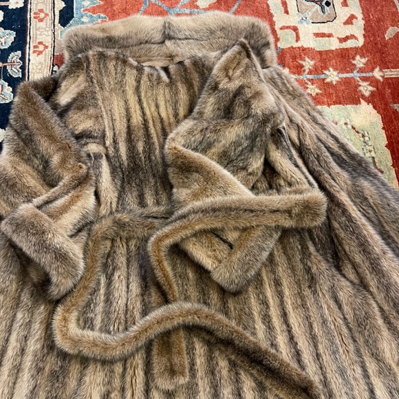 Bergorf Goodman Vintage Blush-Black Cross Mink Full Length Fur Coat - Picture 10 of 16